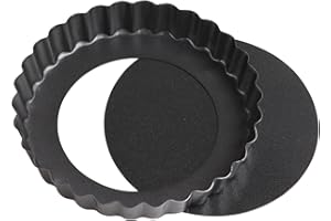 ZTVOWTO 12cm×2cm stampo crostata, teglia tonda per crostata, bordo ondulato antiaderente stampo per crostata morbida