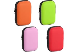 YEWCEP 4 Stück Spielkarten Etui, Kartenbox Spielkarten, Kartenspiel Wasserfest, Spielkarten Box, zur Aufbewahrung von Karten, Kopfhörern und Datenkabeln（Rosa, Rot, Grün, Orange）