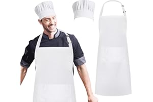 AIBAOBAO Fartuch kuchenny damski mężczyzna, regulowany fartuch, szelki, z kieszeniami, 70 x 65 cm, wodoodporny, fartuch i czepek szefa kuchni dla dorosłych, do kuchni artysty malarstwa grillowego,