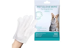 hautllaif 6 Pcs Pet Glove Wipe for Dog,Pet Wipes for Fur Face Paws Ears, Hypoallergenic Waterless Wash Free Grooming Gloves,clx Wipes Alternative,No tea tree oil