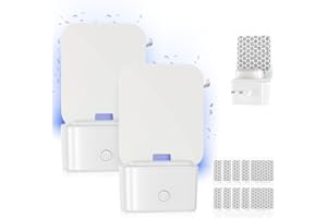 TIPTOP HOME Lampada Antizanzare Plug in 2 Packs, Ammazza Zanzare Elettrico Luce LED Cattura Insetti per uso Domestico con Cuscinetto Appiccicoso per Mosche della Frutta, Zanzare, Moscerini, Falene, Bianco