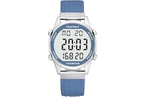 HEARKENT Reloj podómetro para Mujer, grabación de calorías y Distancia, Alarma, Cuenta atrás, visualización de la Hora,sin Carga ni aplicación, 2401