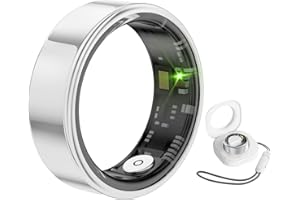 Pgtc Anillo Inteligente,Anillo de Fitness para Hombres y Mujeres,Contador de Calorías,Rastreador de Sueño,Anillo de Salud,Anillo Inteligente Impermeable IP68 Compatible con Android iOS(Plata,12)