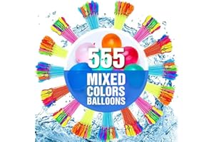 Ligtmor 555 Stück Wasserbomben Selbstschließend, 15 Bündel mit je 37 Wasserbomben Luftballons,Schnell zu Füllende Selbstverschließende Wasserbomben, Sommer Outdoor Bunter Wasserbomben Selbstschließend