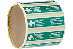 Caledonia Signs 56300 First Aid Box Tamper Labels, 82 mm X 23 mm (Pack of 50)
