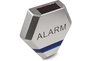 MACLEAN DC3200 Fake Alarm Siren System Dummy Solar Charged 3x LED Burglar Deterrent (Silver/Blue)