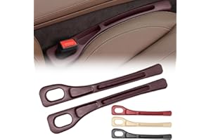 SHUOHONG Pack of 2 Car Seat Storage Boxes, Universal Car Seat Gap Filler Car Accessories Interior, Car Seat Gap Filler for Preventing Items from Falling Off (Brown)