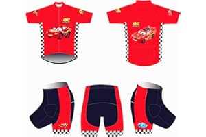 MOXILYN Maglia Ciclismo per Bambini Cartoon Manica Corta+Pantaloncini Abbigliamento per Pattinaggio a Rotelle Tuta Ciclismo Equitazione Abbigliamento Bici Set Sportswear Kit Sostegno Personalizzazione