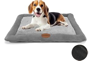 Nobleza Dog Bed Mat Medium Dogs Bed Washable Dogs Crate Mattress Pet Bed for Crate Dog Cushion Beds Grey Pets Beds Cosy Comfort Pets Pad Pet Mat for Puppy Cat Kitten, 75x57cm,29.5x22.4in