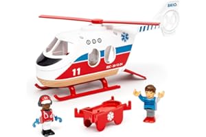 BRIO World Rescue Toy Helicopter for Kids Age 3 Years Up - Railway Accessories and Add Ons