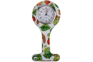 Sanwood Montre gousset d'infirmière en silicone avec motif broche.