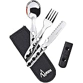 Laken Lk1410Fn &Ccedil;elik &Ccedil;atal Kaşık Bı&ccedil;ak 3'L&uuml; Set Ve Neopren Kılıflı, Gri