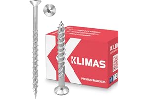 KLIMAS Viti per legno - Torx set - Testa Svasata Piana - Viti multiuso - viti legno - Viti autofilettanti per legno - Bianco Zinco viti per legno torx - set viti da 3,5x50-400 pezzi