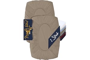 ‎MARIE´S HOME Marie´s Home 2er Pack Kissenbezug für Nackenstützkissen - Kopfkissenbezug für Nackenkissen - Spannbezug und Kissenbezug 1627.2372, S (30-35 x 45-50 cm), Sand