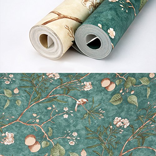 KINLO® Vliestapete Blumen TOP Qualität 10×0.53M Tapete Vlies Modern Tapete Wand für Büro Tapete Muster Papiertapete Retro Fototapete 3d Effekt Wandaufkleber Wasserdicht Wandtapete für Wohnzimmer 2 Jahren Garantie - 8