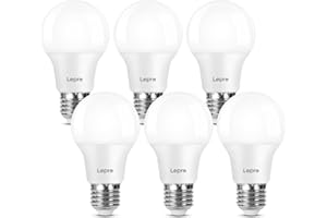 Lepro E27 Screw Bulb, Cool White 6500K, 60W Equivalent E27 LED Bulb, 8.5W 806lm Edison Screw Bulb, GLS Energy Saving LED Light Bulbs, Non-dimmable, Pack of 6