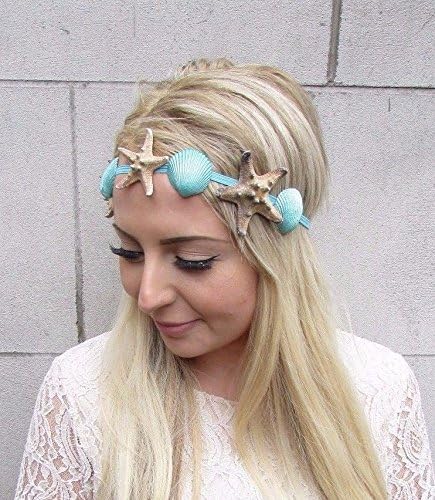 Starcrossed Boutique Mint Green Real Starfish Sea Shell Headband Headpiece Mermaid Halloween 3923