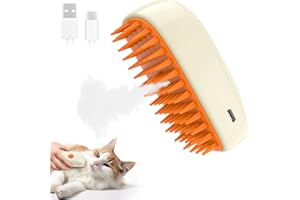 BIRDTOBR Cepillo de Vapor 3 en 1 para Gatos Masaje y Aseo de Pelo Desenredado