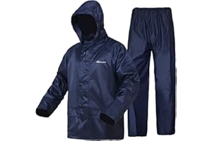 WCBDUT Waterproof Jacket and Trouser Suit Set for Men/Women, Lightweight Raincoat Windproof Hooded Rainsuits Rain Gear