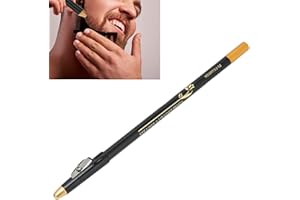 KAXILU Beard Pen Filler, Beard Pencil, Compact Design Wyposażony w Ostrzałkę do Noży do Wypełniania Rzadkiej Części Brody(czarny)