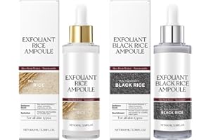 GXGM 2 Piezas de Solución para el Cuidado del Arroz,Arroz Blanco y Negro Como Exfoliante Essencia, Limpieza Suave del Rostro,Apertura de Poros Eliminación de Puntos Negros