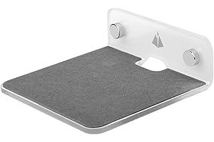 Wall Shelf Speaker Stand, TXEsign Small Wall Shelf Speaker Mount for Bluetooth Speaker, Webcam, Cell Phones, Toy Display Shelf Acrylic Speaker Shelf (Silky White & Transparent)