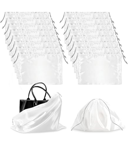 Sacs De Rangement En Satin Avec Cordon - 5 Pièces - 50x40 Cm - Protection Anti-poussière Pour Sacs à Main, Chaussures, Voyages