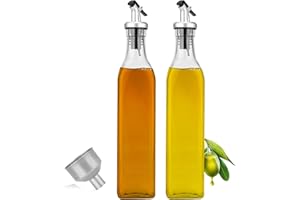 TIGERKINWIT Dispensador De Aceite,500ml*2 PCS Aceitera Antigoteo Cristal Jarras de Vinagrera para Cocinar Ensalada Barbacoas Pasta