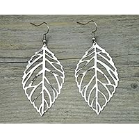 Ohrringe mit Blatt Silber