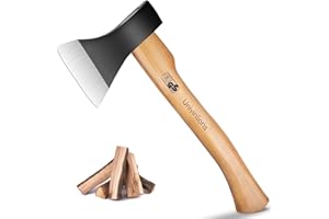 UNIVINLIONS Spaltaxt Axt Kohlenstoffstahl Beil 1660g mit Hickoryholzstiel und Schneidenschutz aus Gummi Axt Holz spalten