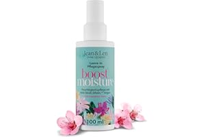 ‎JEAN & LEN Jean & Len Boost Moisture Leave In Pflegespray, für trockenes Haar, mit Anti-Stroh-Effekt, Leave In Haarpflege, mit Aloe Vera, für glänzendes Haar, ohne Parabene & Silikone, vegan, 100 ml