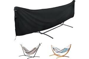 MRWIZMS Hängematte Abdeckung Wasserdicht, 420D Oxford Vollständige Abdeckplane, Geeignet Outdoor für Hängematte und Doppelhängematte mit Gestell, Wasserdicht, Winddicht, Kältebeständig (420 x 17 X 100 cm)