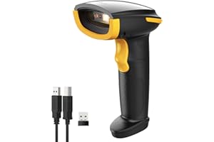 Inateck Barcode Scanner Bluetooth, 1D 2D QR Code Scanner Wireless, 1 Charge 3 Months, Handheld Scanner Wireless with App and SDK, BCST-23