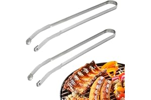 HBSFBH pince grill up viande, 2 pièce Pince à saucisse BBQ, Pince Retourne Saucisse, Pince Barbecue avec Roulette, BBQ Sausage Turning Tongs, Pince Cuisine Inox, pour Cuisine, Barbecue et plancha