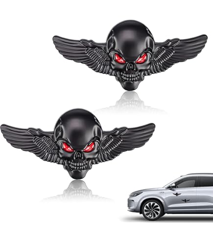 Adesivi Metallici Teschio 3D Per Auto E Moto - 2 Pezzi, 11x5cm, Argento - Foto 6