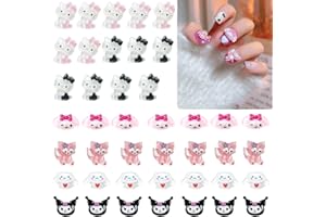 ALOCIAM 3D Kitty Cat Nail Art charme, résine tembelle Slime charme, kawaii Nail Decoration Nail Art fournitures pinces à cheveux, aimants de réfrigérateur, habillage et étuis de téléphone