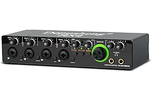 Depusheng RX4 Audio lnterface 4 Channel Sound Card 24Bit/192KHZ with Monitoring ElectricGuitar Live Recording For Studio Singing Podcast Stream Media