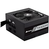 Corsair TX-M Series 650 Watt 80 Plus Gold Certified PSU (UK) Hybrid Modular Power Supply Unit - Black