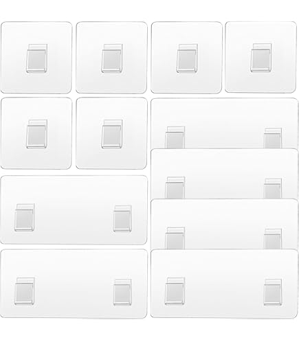 6 Ganci Adesivi Trasparenti Per Doccia - Porta Mensole Angolari Senza Foratura (7x20 Cm) - 3