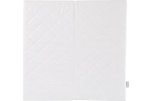 roba Matelas pour Parc Bébé Carré 100 x 100 cm - Noyau en Mousse PU Respirante - Housse Matelassée et Amovible avec Fermeture Éclair - Blanc