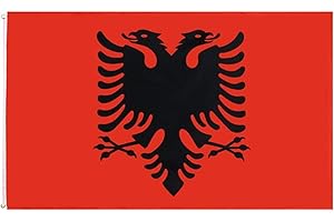 Stormflag Albanien Flagge 90x150cm Flagge Albanien 3x5ft Polyester 90g mit Ösen mit Doppelnadel genäht.