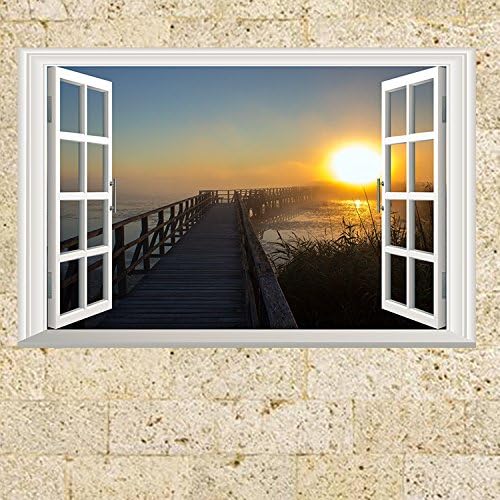 GJ-Simulation three-dimensional living room bedroom warm decoration decorative landscape window wall stickers (38 * 58cm), BChristmas present