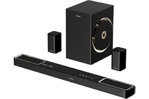 ULTIMEA 5.1.2 Barre de Son avec Dolby Atmos, Système Surround pour TV avec 2 Haut-parleurs, App Contrôle, Barre de Son TV avec Caisson de Basses pour Home Cinema, BT 5.4, HDMI eARC, Skywave F40 Boom