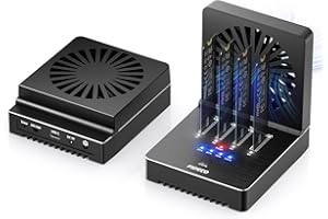 FIDECO M.2 NVMe Docking Station, 4-Bay NVMe Cloner con Ventola di Raffreddamento Pieghevole, 40Gbps (4x 10Gbps, 2x 20Gbps) SSD Cloner Dock, Supporto Clone Offline e Cancella Dati Offline, Proteggi la