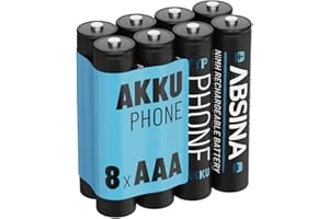 ABSINA 8 x NiMH baterie do telefonu Gigaset słuchawka do ponownego ładowania 800 mAh - akumulator do Gigaset A415 750 mAh - 750 mAh baterie AAA do telefonu Gigaset A400 A415, C300 C430, C475 C530,