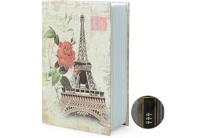 PACOLO Ablagebuch Safe Aufbewahrungsbox Wörterbuch geheime Safe Dose mit Sicherheit Zahlenschloss/Schlüssel Umleitungsbuch versteckter Safe (Passwortsperre, Paris)