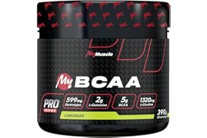 MyMUSCLE - My BCAA - Acides Aminés BCAA en Poudre Label Kyowa Quality® + L-Glutamine + L-Citrulline + Electrolytes - Lemonade 390g - 30 Portions
