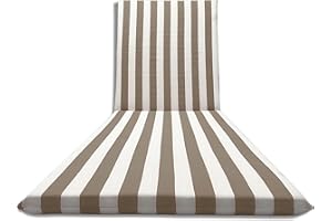 Il Tuo Artigiano Design Coussin rembourrŽ pour lit de Bain de Soleil Artisanal Totalement Amovible en Coton 190 x 60 (Blanc et Beige)