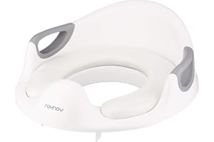 roynoy | Siège de toilette pour enfants | Siège de toilette pour enfants | Réducteur de siège avec poignée pour toilettes | Appareil de toilette (blanc)