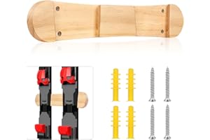 PEUTIER Portasci Minimalista in Legno, Appendiabiti per Montaggio a Parete per Snowboard Espositore per Snowboard Portasci per Garage in Camera Tavola da Sci Longboard